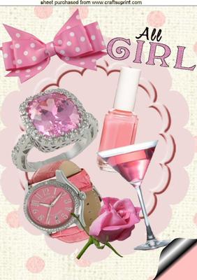 All Girl, Pink & Bling, A4 Topper