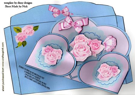 Pink Roses, Butterflies, & Bows, Stand Up Kit