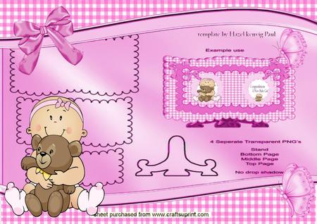 Scalloped Book Pages of Baby Girl Kit