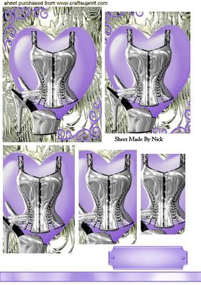 Gorgeous Silver Basque & Shoe, on Purple Heart, Pyramids