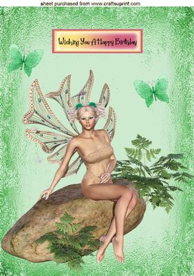 Faerie Sitting on a Rock, A4