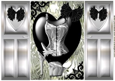 Silver Basque & Shoe on Black Heart, Gatefold