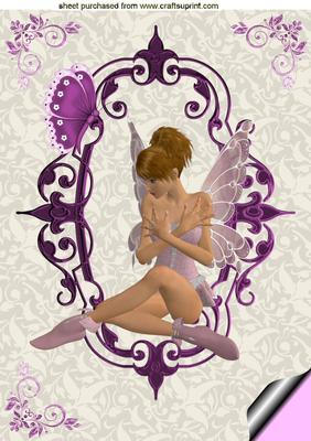 Sitting Faerie in Ornate Frame, A4