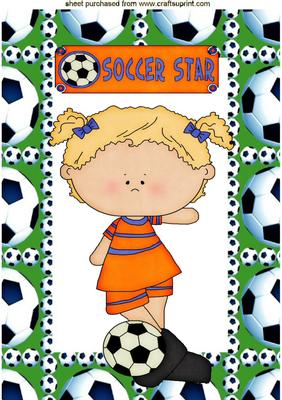 Little Soccer Girl, A4 Topper