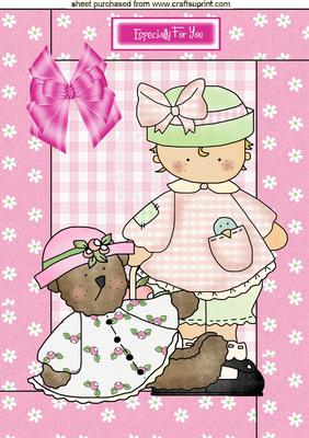 Toddler & Teddy, A4 Topper