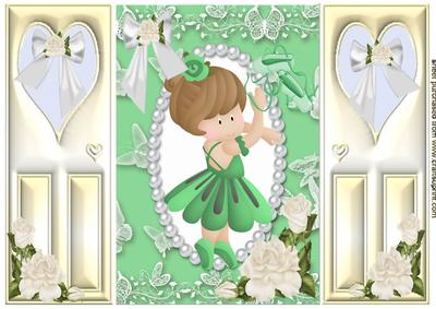 Sweet Little Ballerina in Green, Gatefold