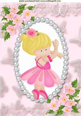 Sweet Little Ballerina in Pink, A4 Topper