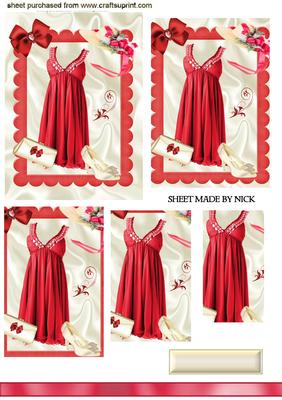 Pretty in Red ,party Dress with Hat, Pyramids