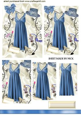 Pretty in Blue Dress with Hat, Pyramids