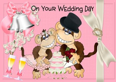 Cute Little Monkeys on There Wedding Day, A4