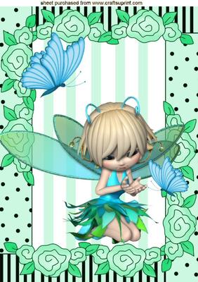 Spring Faerie with Butterfly A4