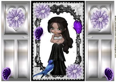 Sweet Little Lady with Blue Bird, Gatefold