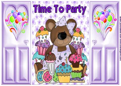 Time to Party, with Teddy and Yummy Cupcakes, Gatefold