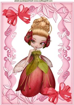 Little Strawberry Faerie in a Frame A4 Topper
