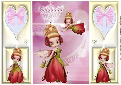 Strawberry Faeries on the Stair Case Gatefold