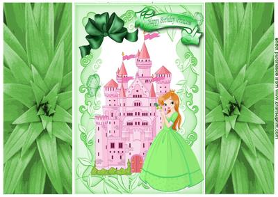 Pretty Princess in Green Dress, Gatefold