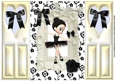 Sweet Little Ballerina in a Black Tu Tu, Gatefold