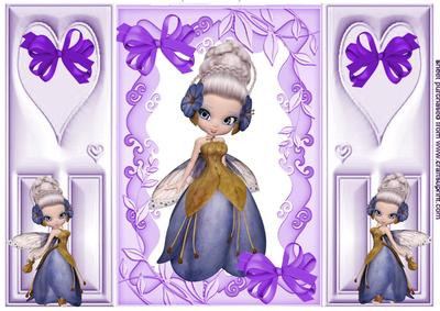 Little Bluebell Faerie in Floral Frame, Gatefold