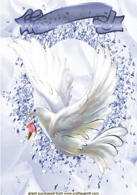 Beautiful White Dove in Flight, A4
