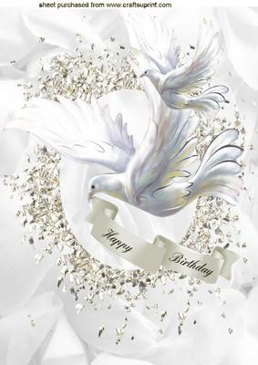 Beautiful White Doves in Flight, A4