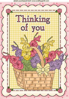 A Basket of Flowers, Thinking of You,a4