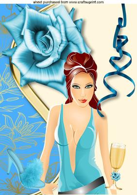 This is the Life! Time to Relax Lady with Champers, A4