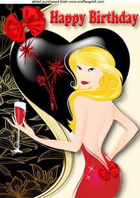 Lady in Red,with Big Red Bow, A4