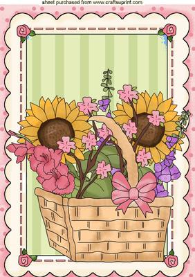 Basket of Sunflowers A4