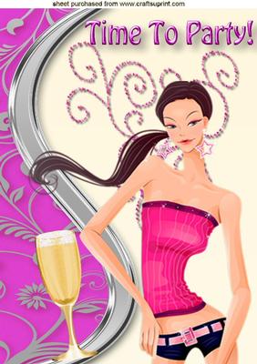 Party Girl with Bubbly, A4