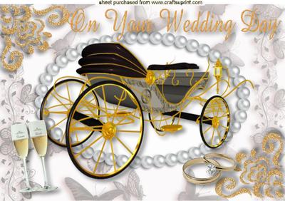 Gold Wedding Carriage, with Champagne A4