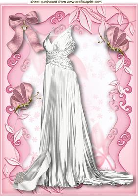 Beautiful White Satin Evening Dress & Shoes A4