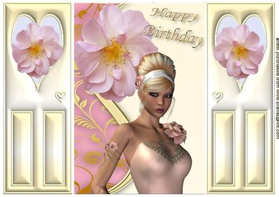 Pretty in Pink with Pink Flowers, Gatefold