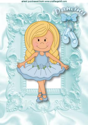 Little Ballerina in Turq Dress A4