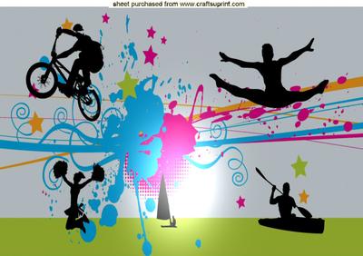 A Variety of Sport on Abstract Background A4