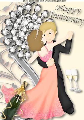 Happy Anniversary Pretty in Peach A4