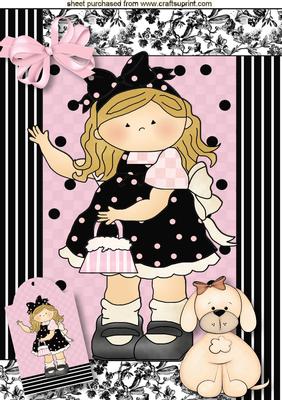 Sweet Little Girl & Her Puppy A4