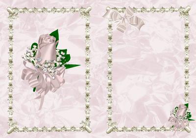 Pink Rose Corsage in Pearl & Diamond Frame, A5 Insert