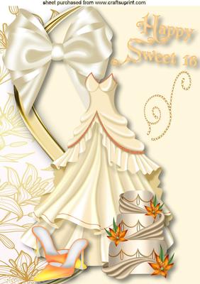 Pretty Cream Dress with Cake Sweet Sixteen, A4