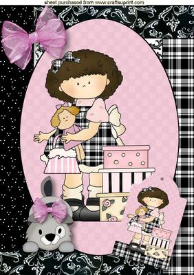 Little Girl with Her Pet Kitty A4
