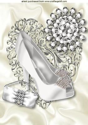 White Diamond Shoe with Diamond Flower A4