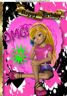 Talk About Chatterbox! Girl on the Phone A4