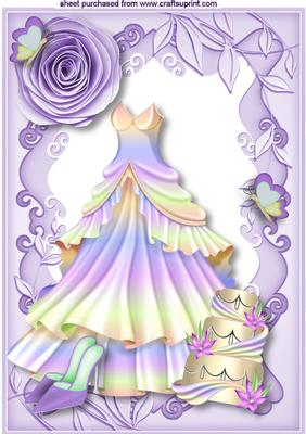 Pretty Rainbow Dress and Butterflies A4