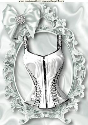 Just Beautiful White Basque in Ornate Frame, A4