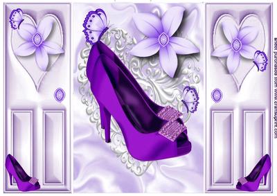 Purple Diamond Shoes with Butterflies, Gatefold