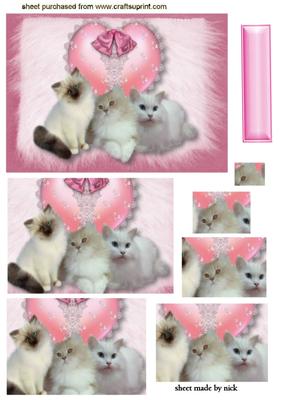 Fluffie Kitties on a Lace Heart, Pyramids
