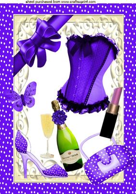 Purple Basque, with Dotty Shoes & Handbag, A4