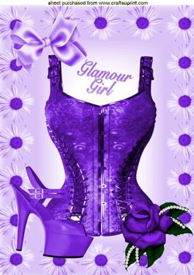 Purple Basque, with Shoe & Rose A4