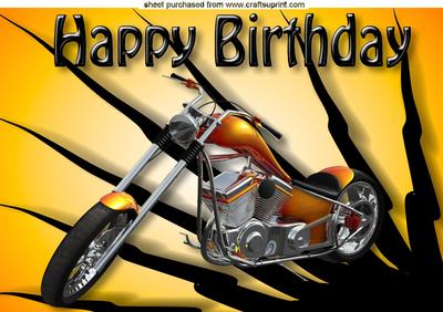 Gold Chopper Bike on Abstract Background A4