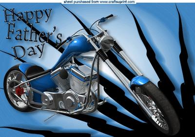 Blue Chopper Bike on Abstract Background A4