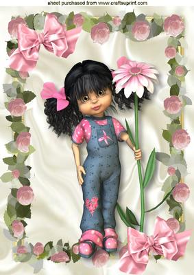 Sweet Kiki in Rose Flower Frame A4